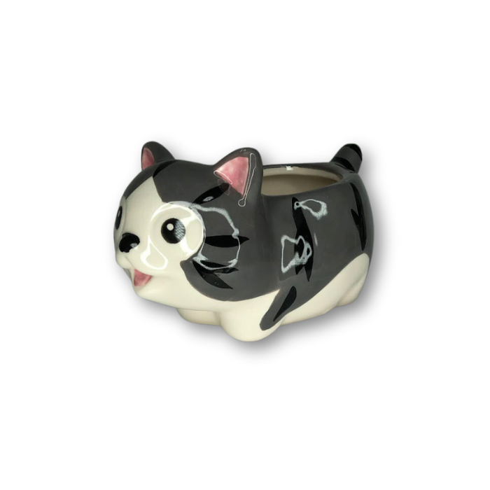 Stripped Cat Flower Pot