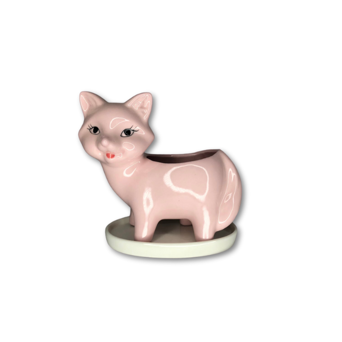 Pink Fox with Base Flower Pot Planter