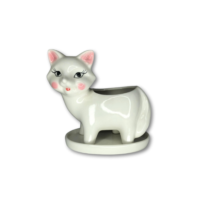 White Fox with Base Flower Pot Planter