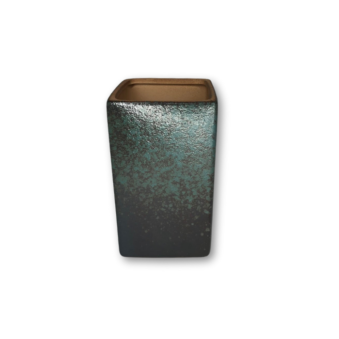 Square Black to Teal Fade Flower Pot