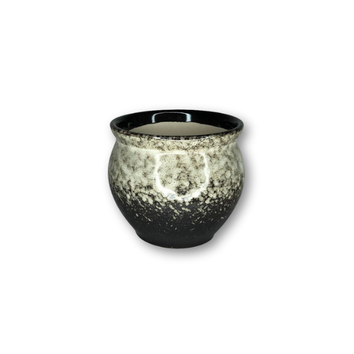 White and Black Glazed Pot