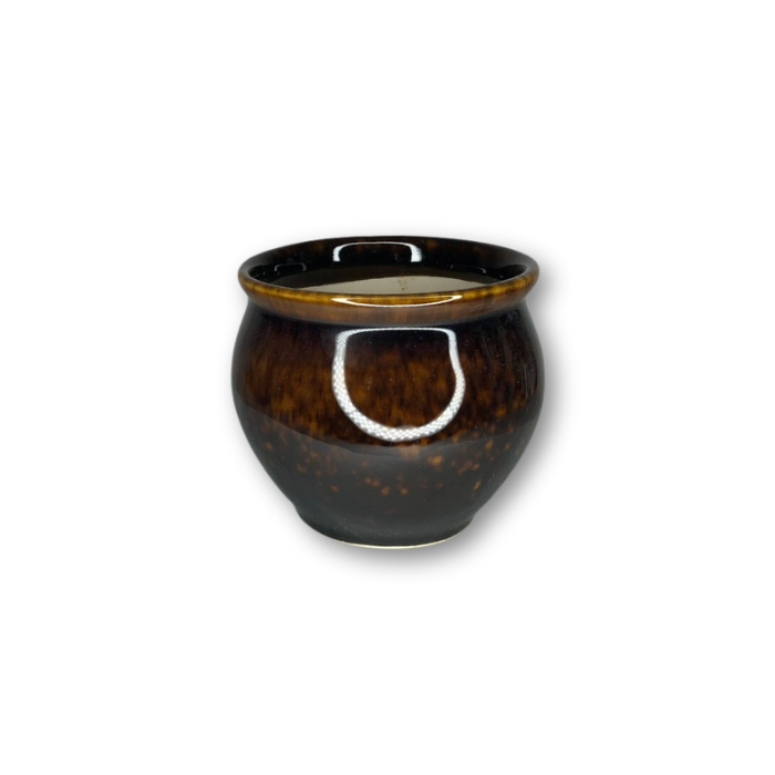 Brown and Black Glazed Pot