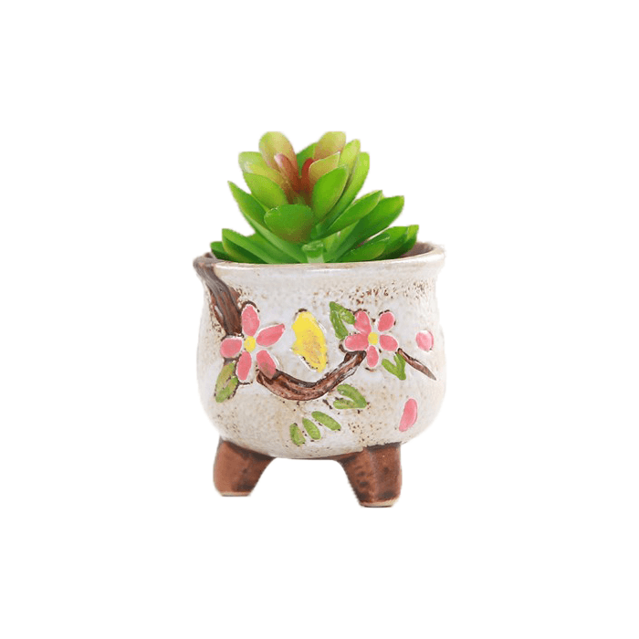 White Pear Shaped Ceramic Succulent Pot - Elkhorn Succulents