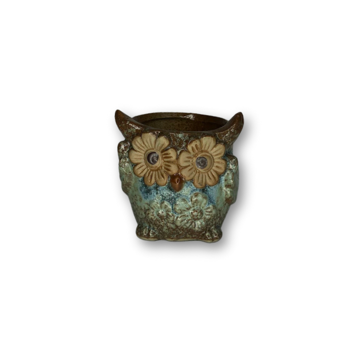 Blue Owl Flower Pot Style 6