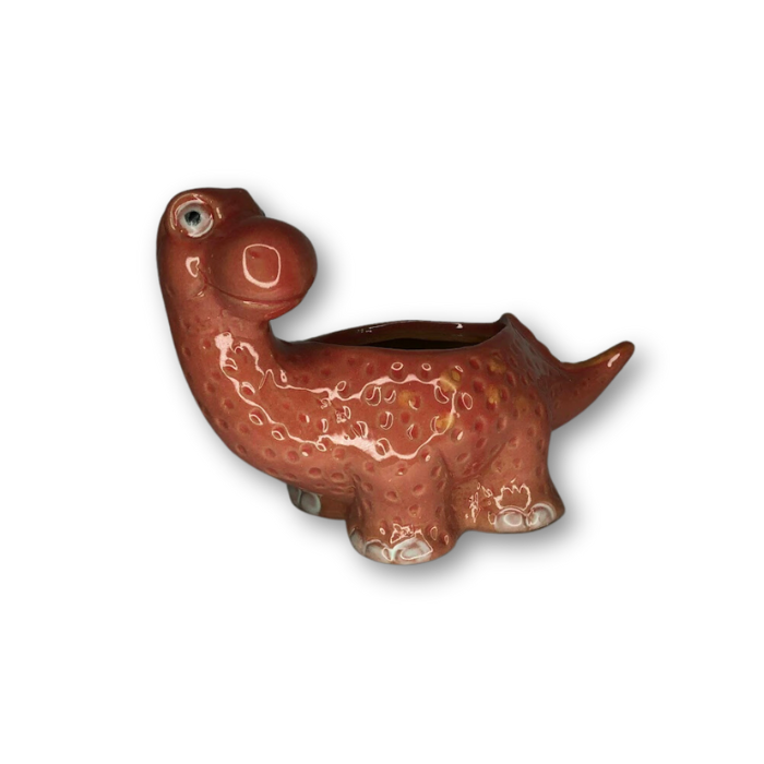 Pink Brachiosaurus Pot, Dinosaur Flower Pot