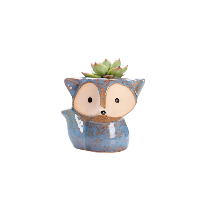 Dark Blue Fox Succulent Pot - Elkhorn Succulents